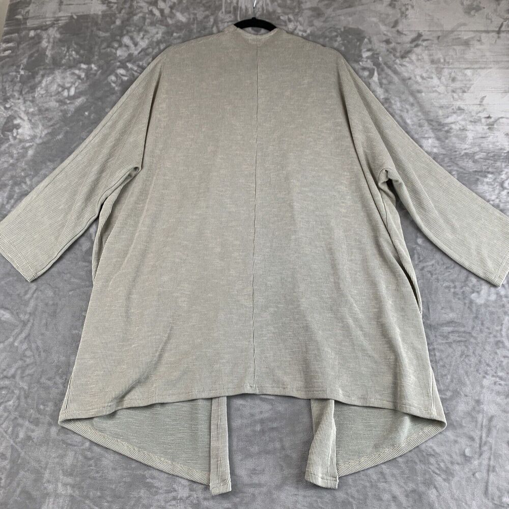 DONNI Open Front Long Cardigan Women's OS Sandy Gray Duster Pockets Fall (0633) - Picture 5 of 7